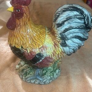 Vintage CKRO Ceramic Rooster cookie canister